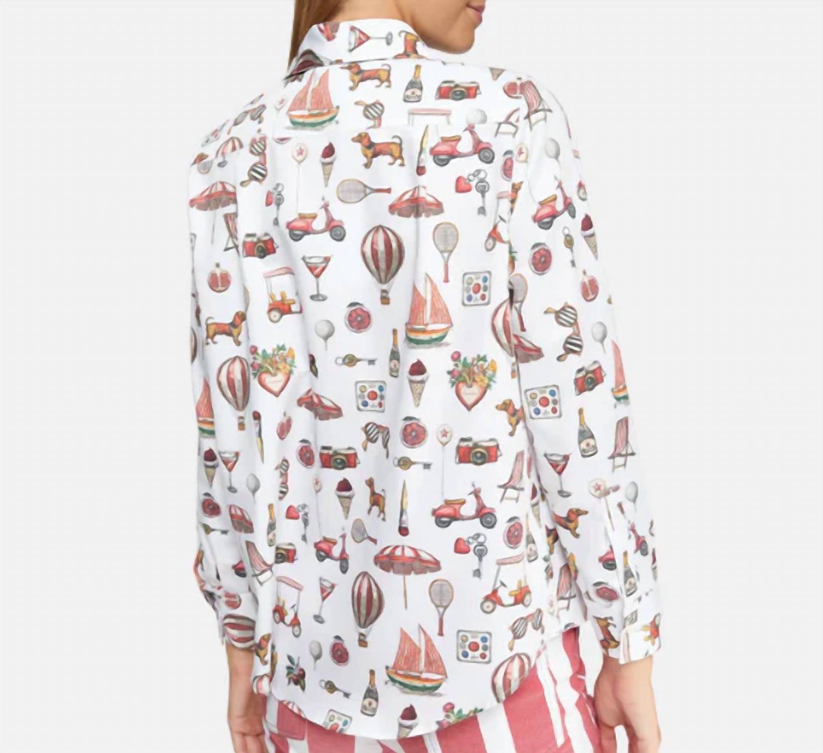 Vilagallo - Long Sleeve Print Blouse With Balloons