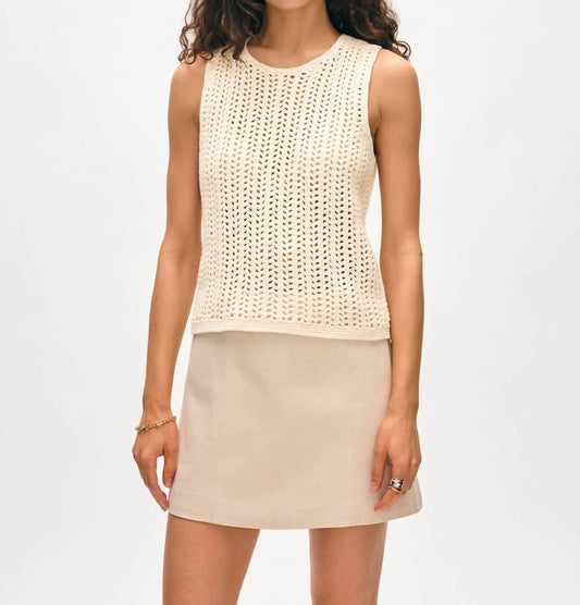 White + Warren - Hand Crocheted Lofty Cotton Tank Top