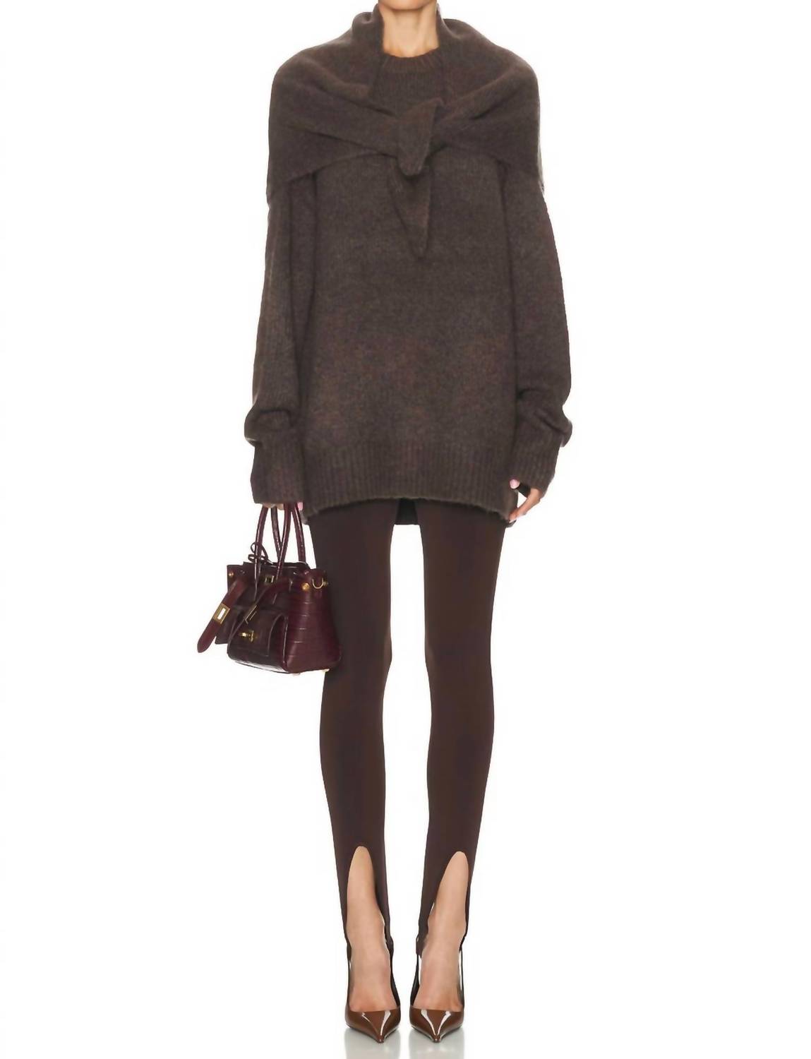 SER.O.YA May Crewneck Knit Sweater in slate brown - women's sweater - view 4