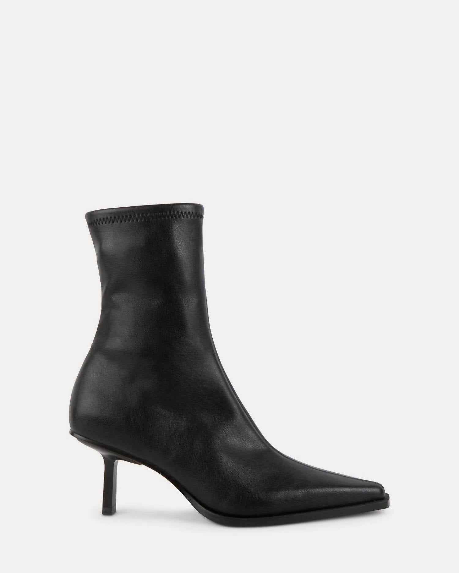 STEVE MADDEN Women's Brianne Heeled Boots in black - women's shoe - detail view