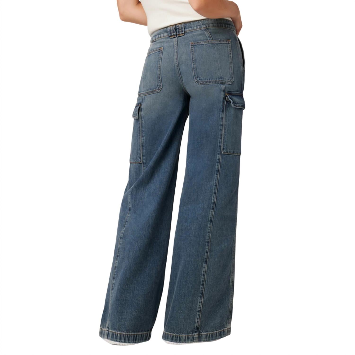 Hudson - Women's Mid Rise Utility Wide Leg Cargo Jeans