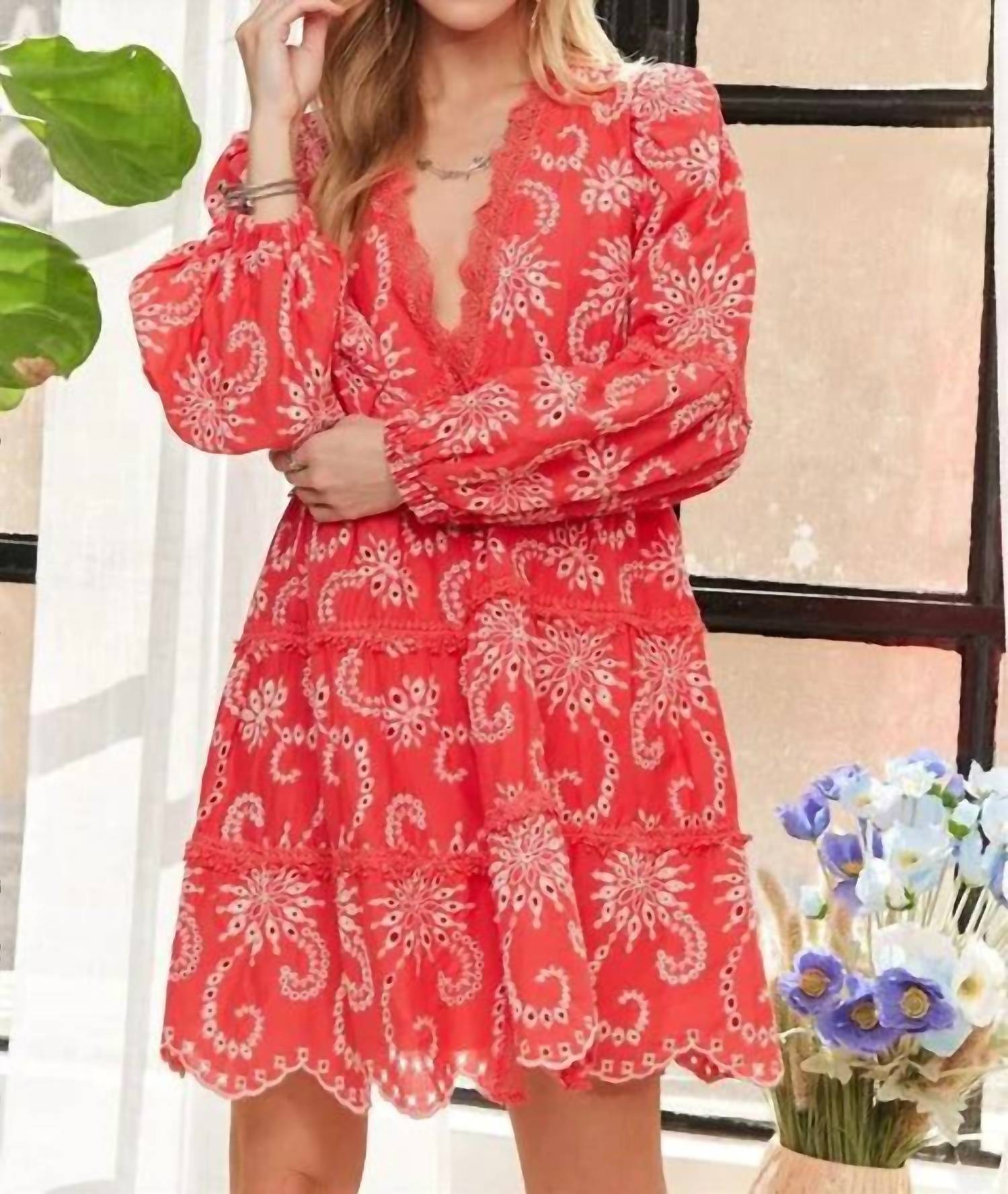Adora - Puff Sleeve Floral Dress