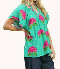Umgee - U-Neck Frill Collared Top