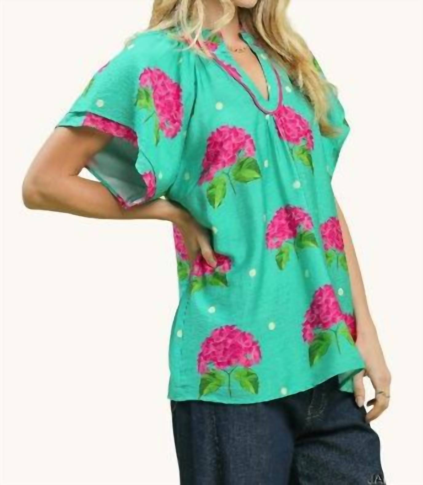 Umgee - U-Neck Frill Collared Top