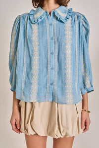 English Factory - Annalise Chambray Top