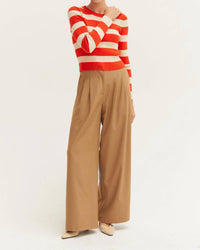 Crescent - Lia Striped Rib Knit Top
