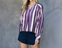 Thml - Long Sleeve Vertical Stripe Top