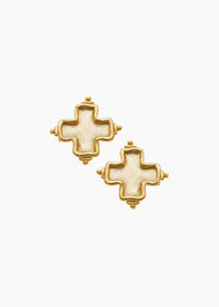 Susan Shaw - Women's Square Cross Studs Earrings