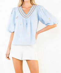 Thml - Puff Sleeve Sailboat Top
