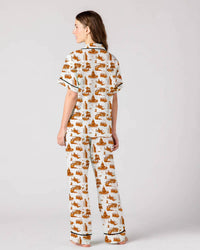 KATIE KIME Austin Toile Pajama Pants Set in burnt orange - women's intimate - alternate view