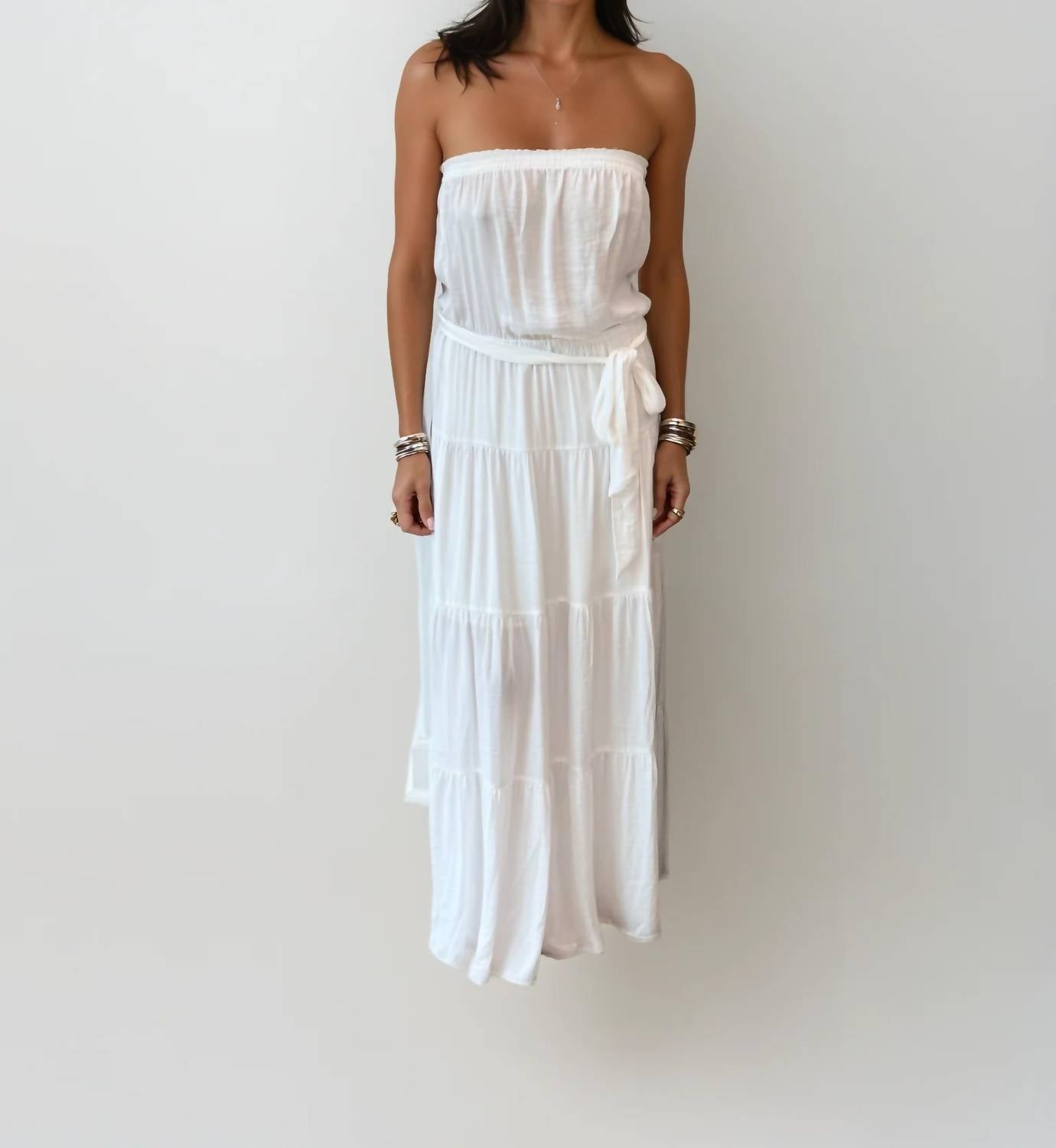 Malibu Road - Isla Strapless Tiered Maxi Dress