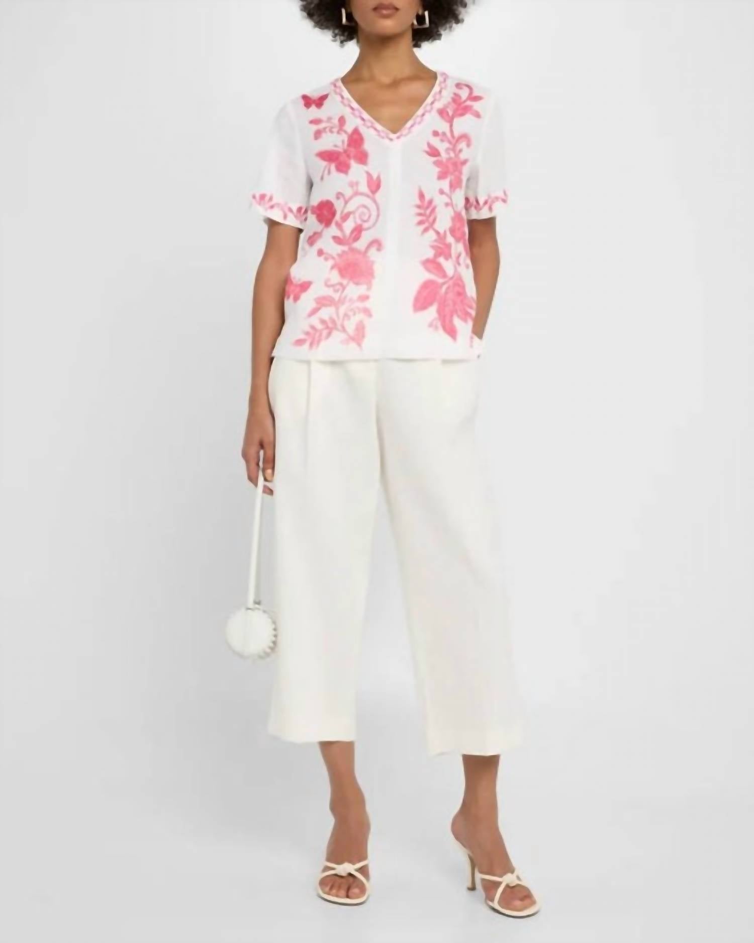 Johnny Was - V-NECK TIE BACK BLOUSE Alycia