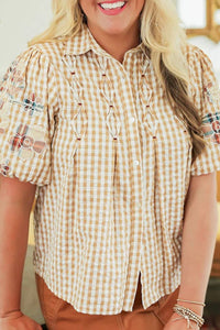 Layerz Clothing - Brinley Short Sleeve Button Up Top