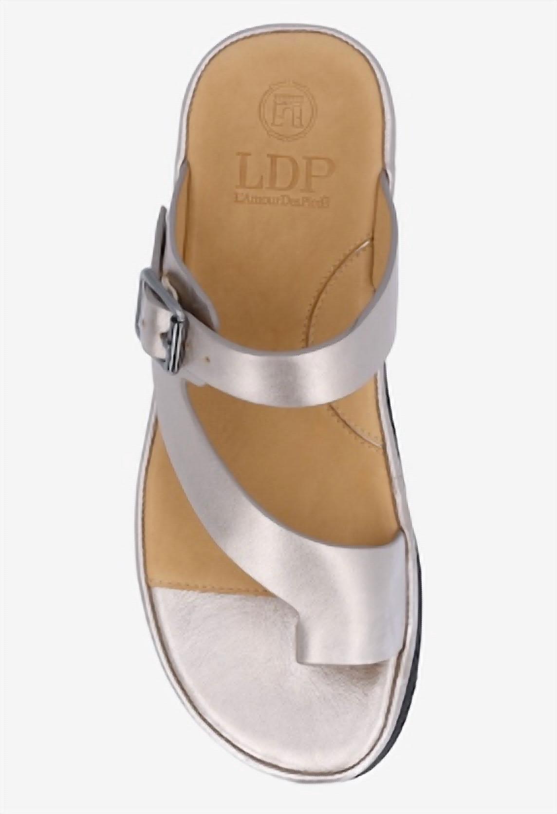 L'amour Des Pieds Women's Alanza Leather Sandals in champagne - women's sandal - view 4