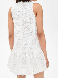 En Saison - Embroidered Bubble Hem Mini Dress