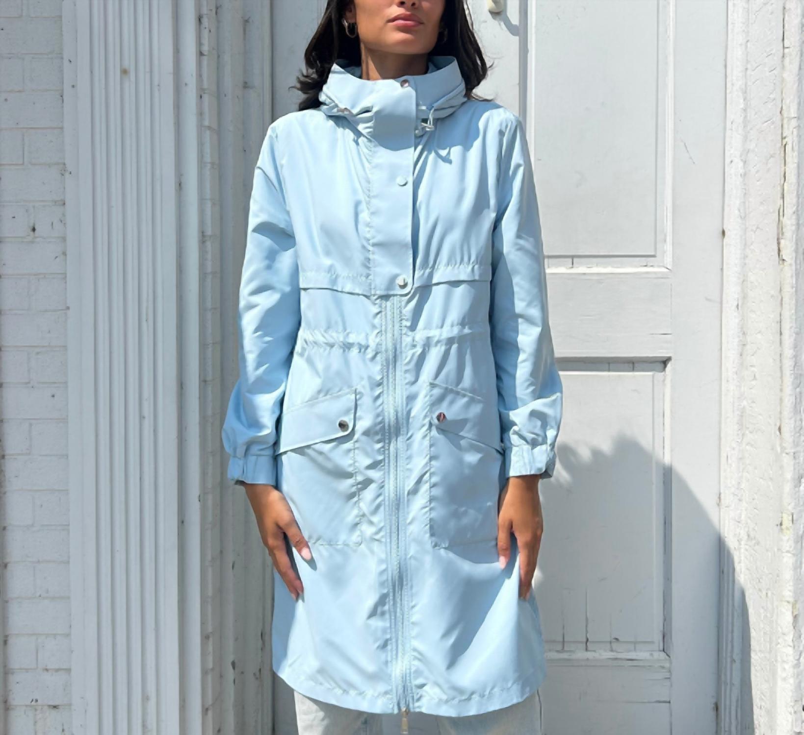 NIKKI JONES Long Lightweight Coat in cloud blue - women's jacket