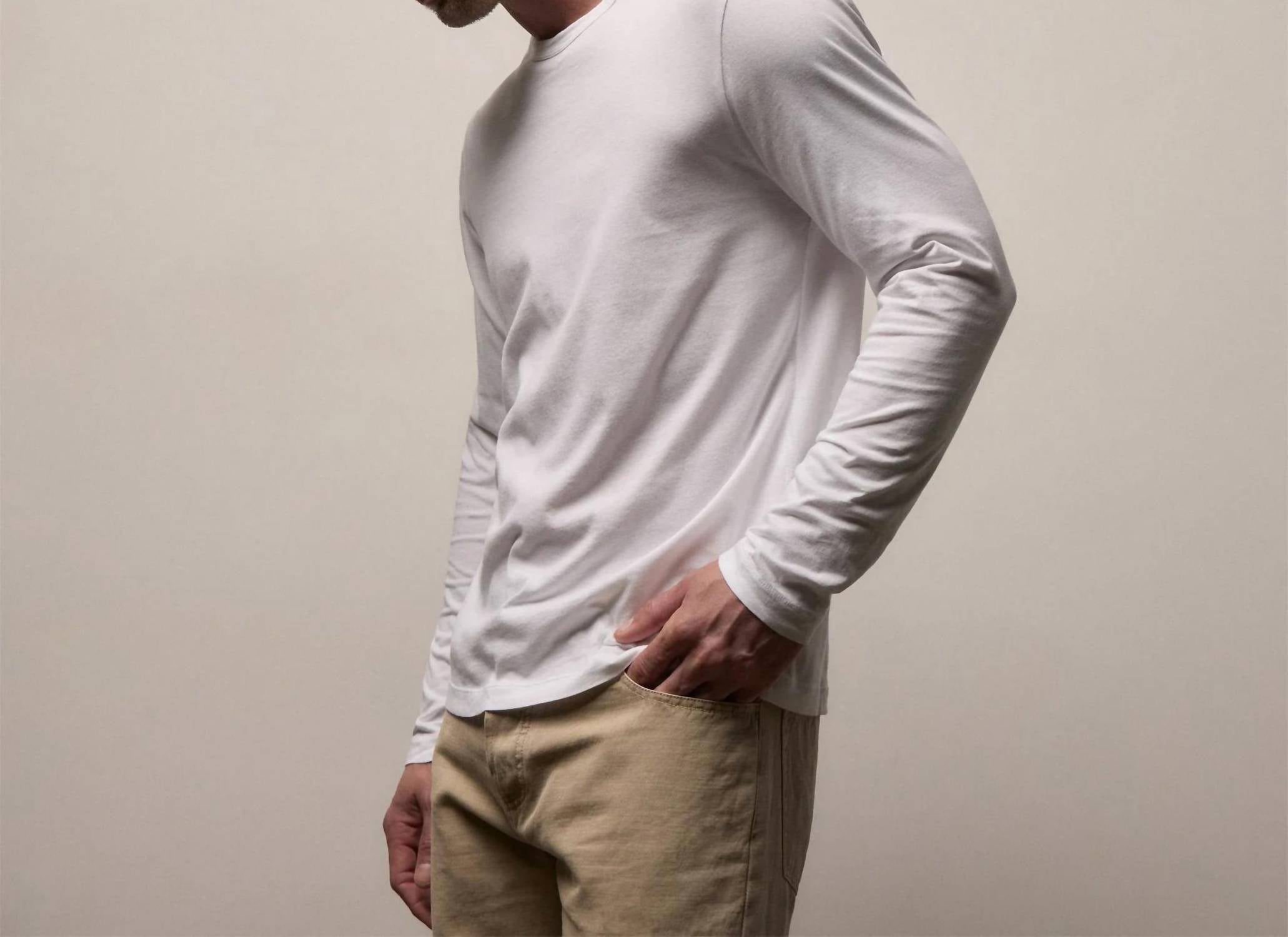 James Perse - Long Sleeve Brushed Jersey Crew Tee