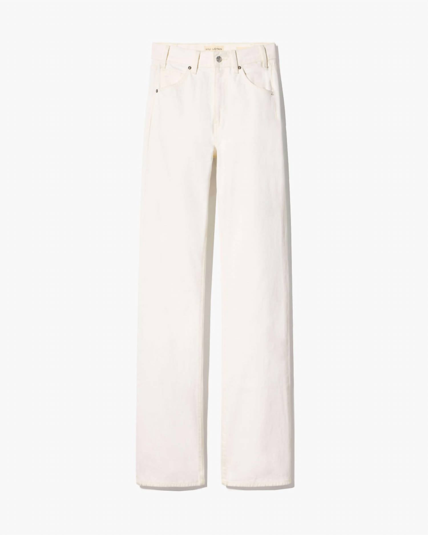 NILI LOTAN Joan Straight-leg Jean in cream - women's jeans - view 4
