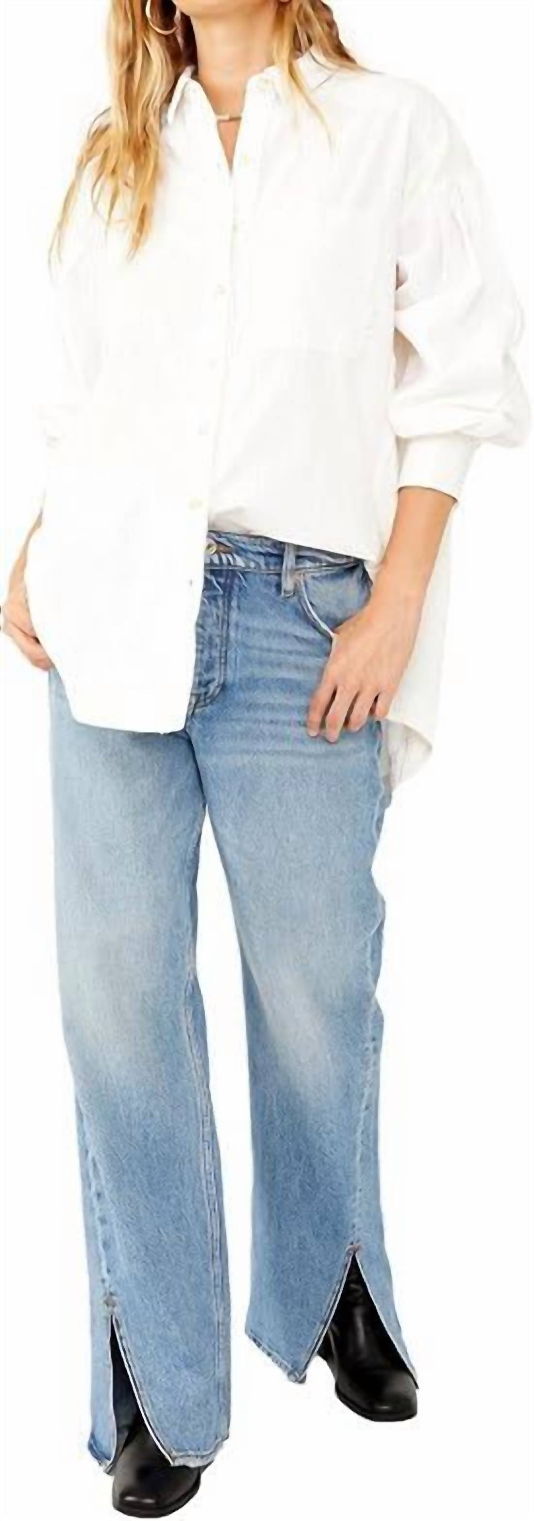 Free People - Cool & Clean Button Down Solid Shirt