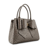 Elodie Embossed Bow Top Handle Purse in gray - women's bag - alternate view
