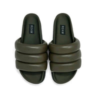 ROAM Women's Puffy Sandals in olive - women's sandal - detail view