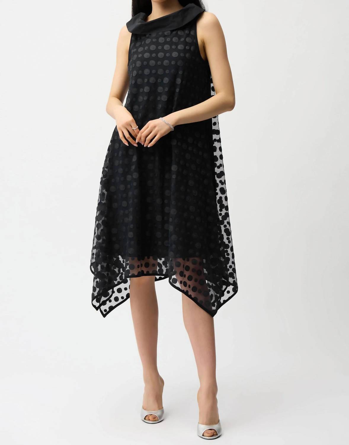 Joseph Ribkoff - Polka Dot Mesh Handkerchief Dress
