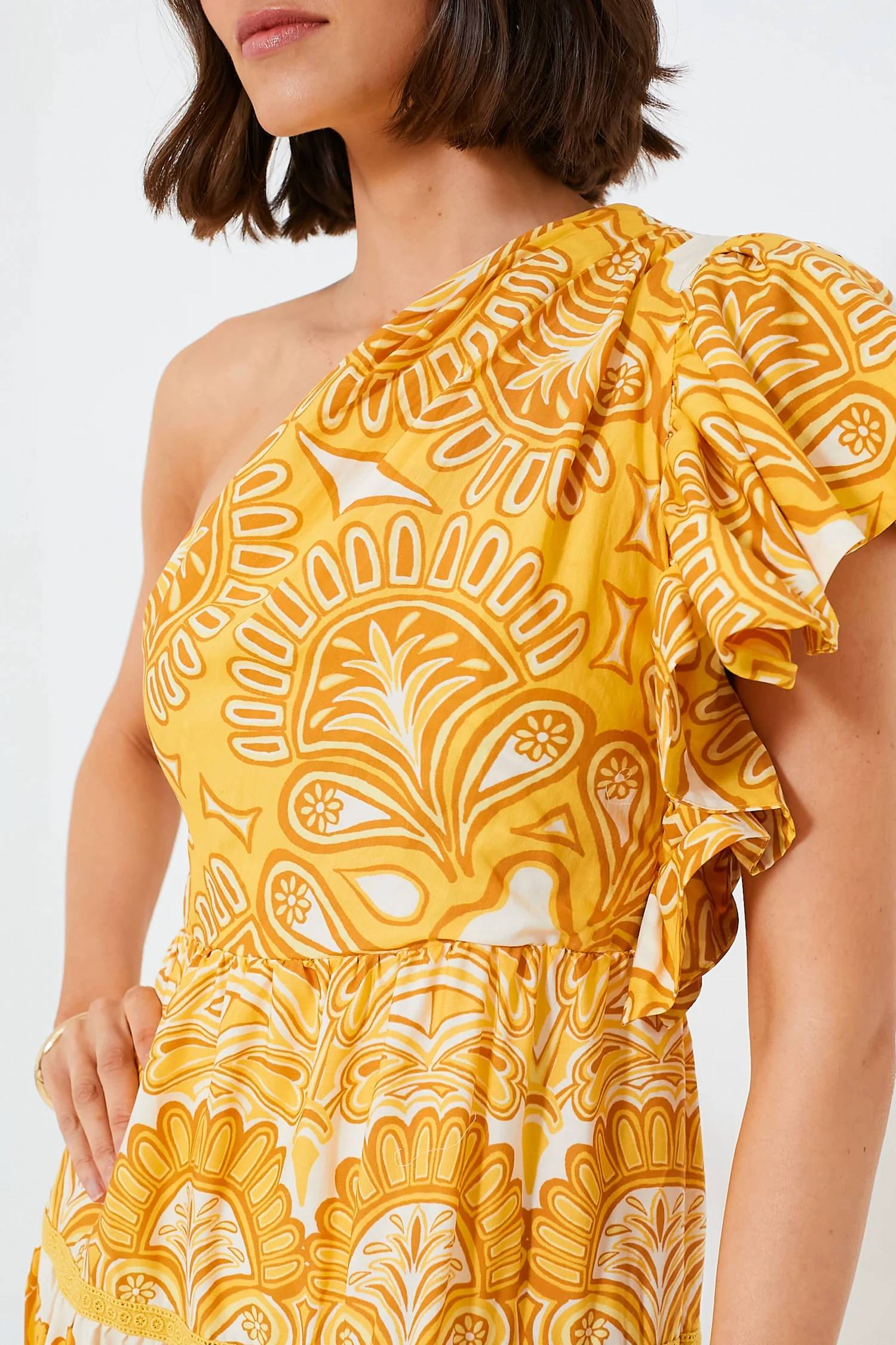 Farm Rio - Ainika Tapestry One Shoulder Dress