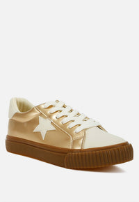 Rag Company - Women's Jumping Jacks Metallic Faux Leather Star Sneakers