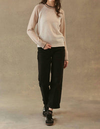 27 Miles Malibu Proctor Cashmere Pullover Sweater in coconut oatmeal espresso - women's sweater