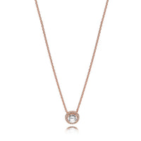 Pandora - Women's Rose Necklace With Clear Cubic Zirconia