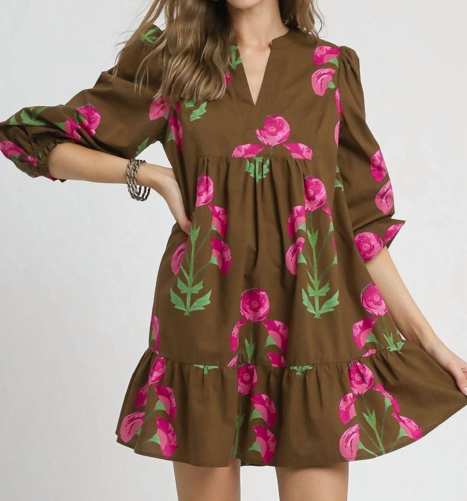 Umgee - Floral Babydoll Dress
