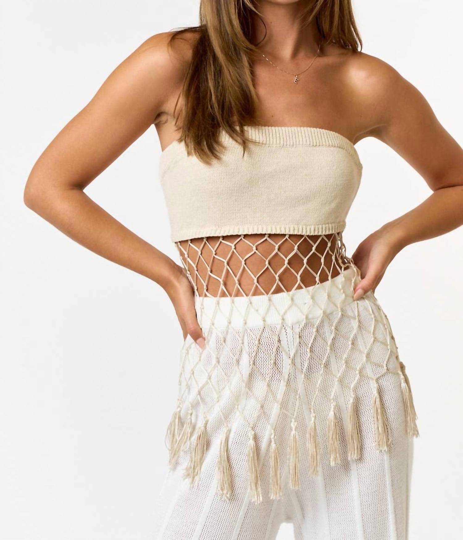 Blue Blush - Sand & Sunshine Tassel Top