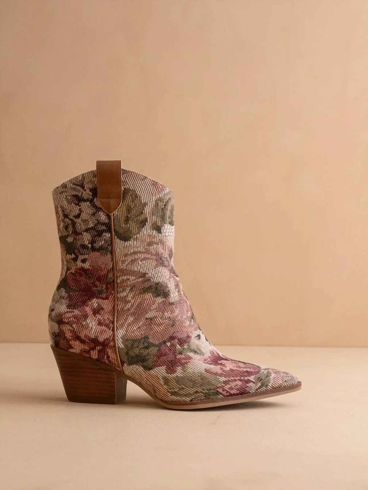 Oasis Society - Women's Katrina Block Heel Tapestry Bootie