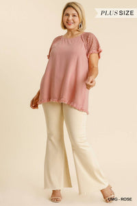 Umgee - Floral Crochet Accent Top - Plus