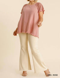 Umgee - Floral Crochet Accent Top - Plus