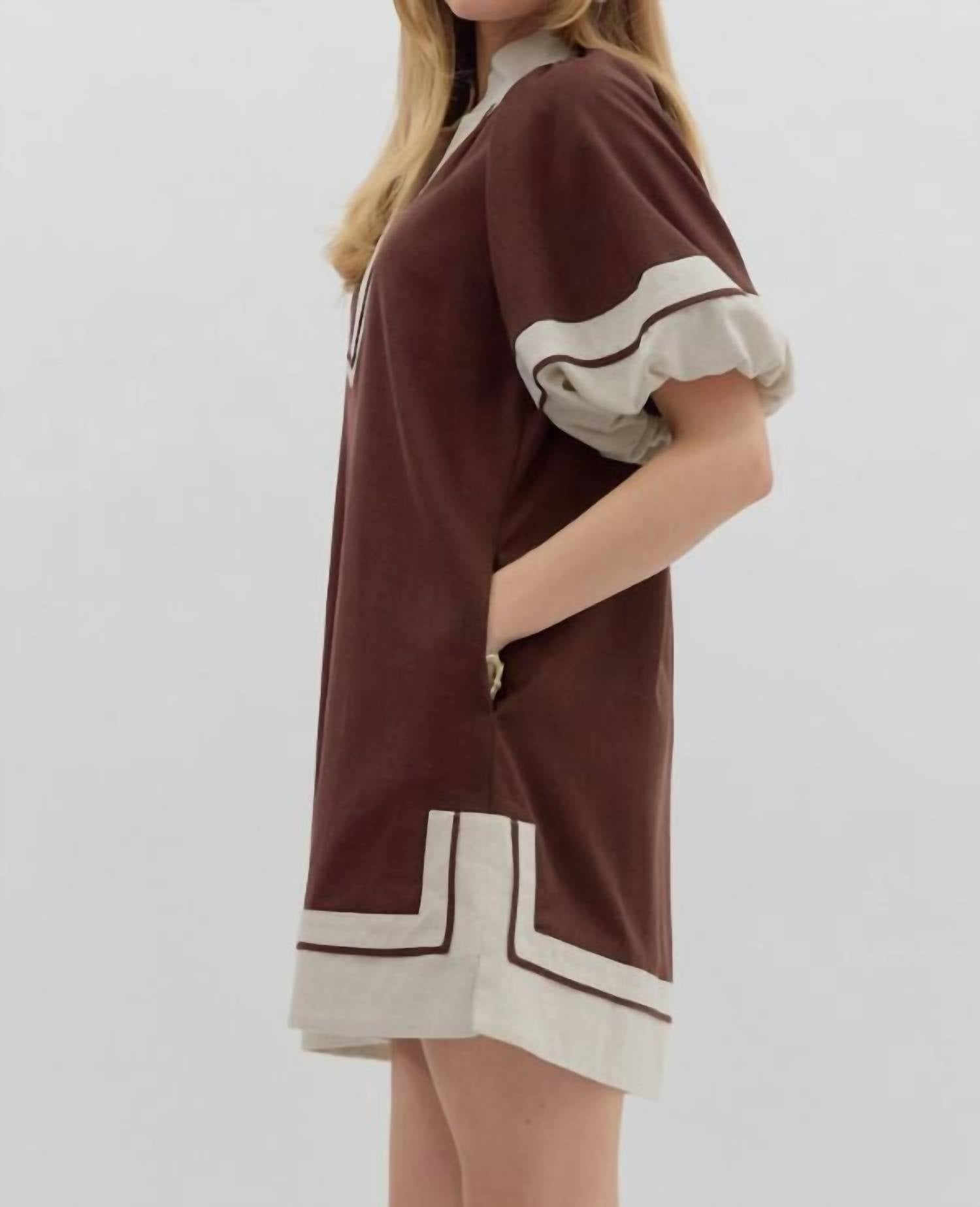 entro The Reagan Dress in chocolate - women's dress - alternate view