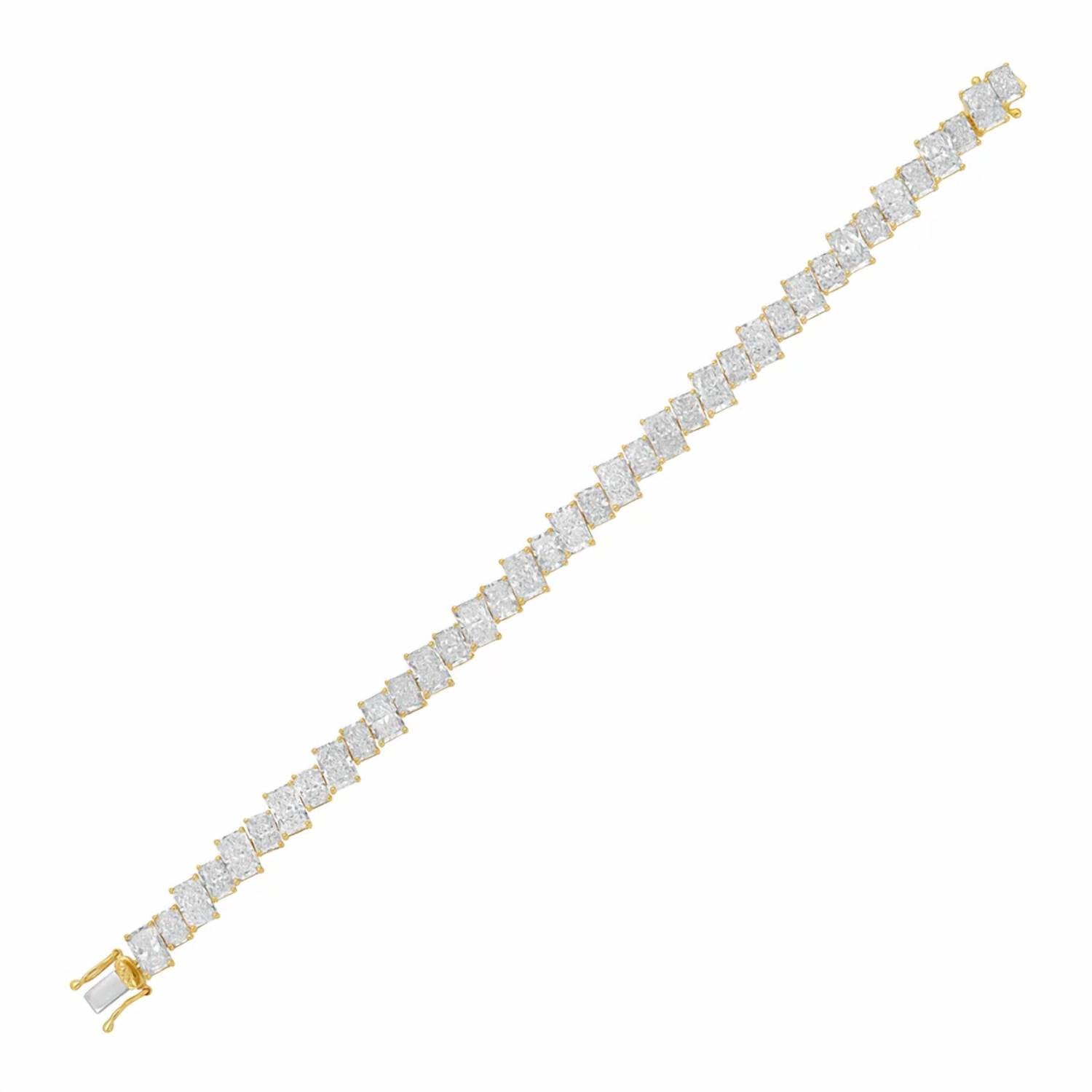 Diana M Jewels - Women's Radiant Lab-Grown Diamond Tennis Bracelet (15.00 Ct) - Grand