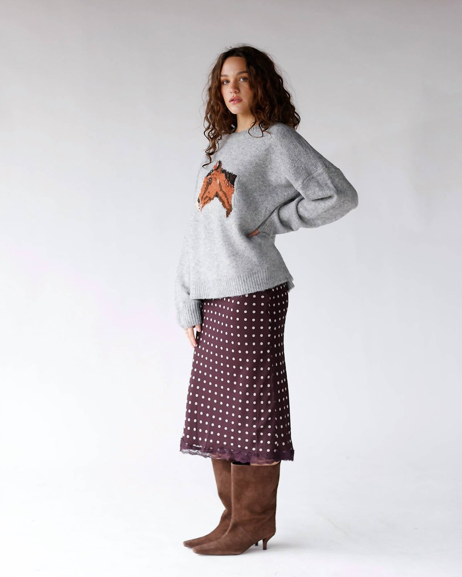 Bailey Rose - Polka Midi Skirt