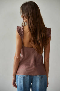 By Together - Satin Top With Lace Detail