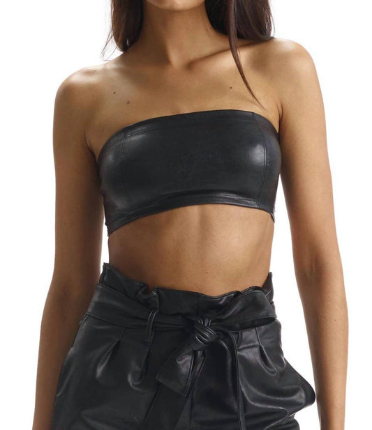 Faux Leather Bandeau Bralette