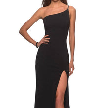 La Femme - One-shoulder Jersey Gown