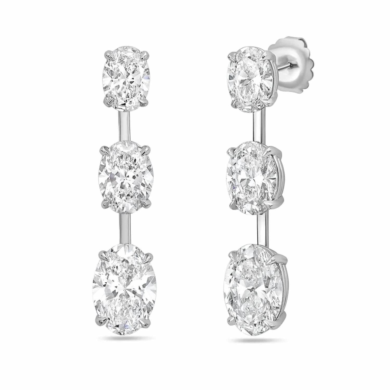 Diana M Jewels - Women's Oval Lab-Grown Diamond Stud Earrings (8.00 Ct TCW) - Elegant Plus