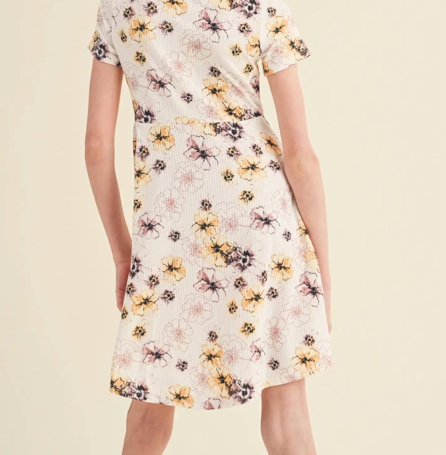 Heart And Arrow - Girls' Ruched Front Floral Dress