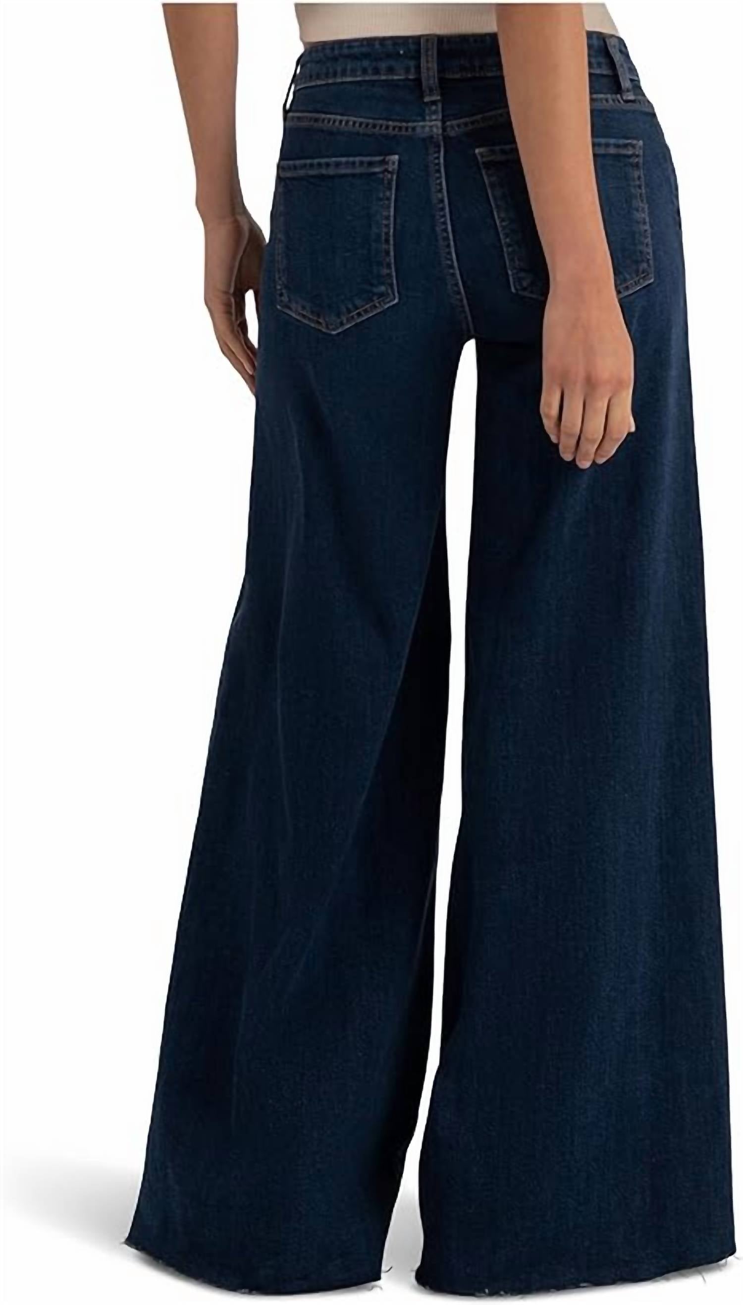 Kut From The Kloth - Blake High Rise Fab Ab Super Wide Leg Raw Hem Jeans