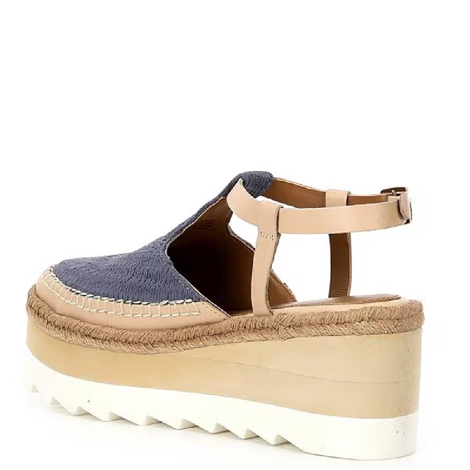 Free People Women's Morning Crochet Platform Wedge Espadrilles in mykonos blue - women's shoe - alternate view