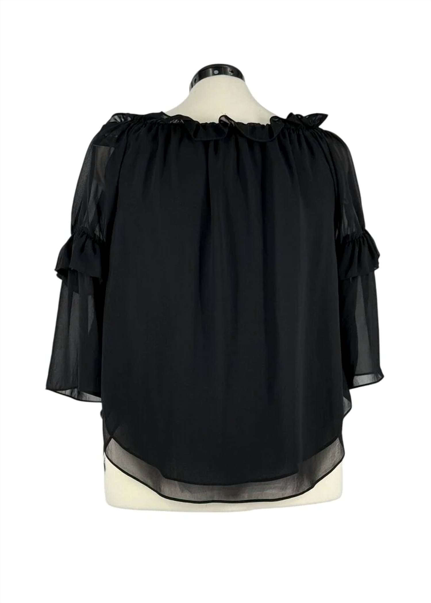 Paula Ryan - Women's Ruffle Neck Off Shoulder Blouse