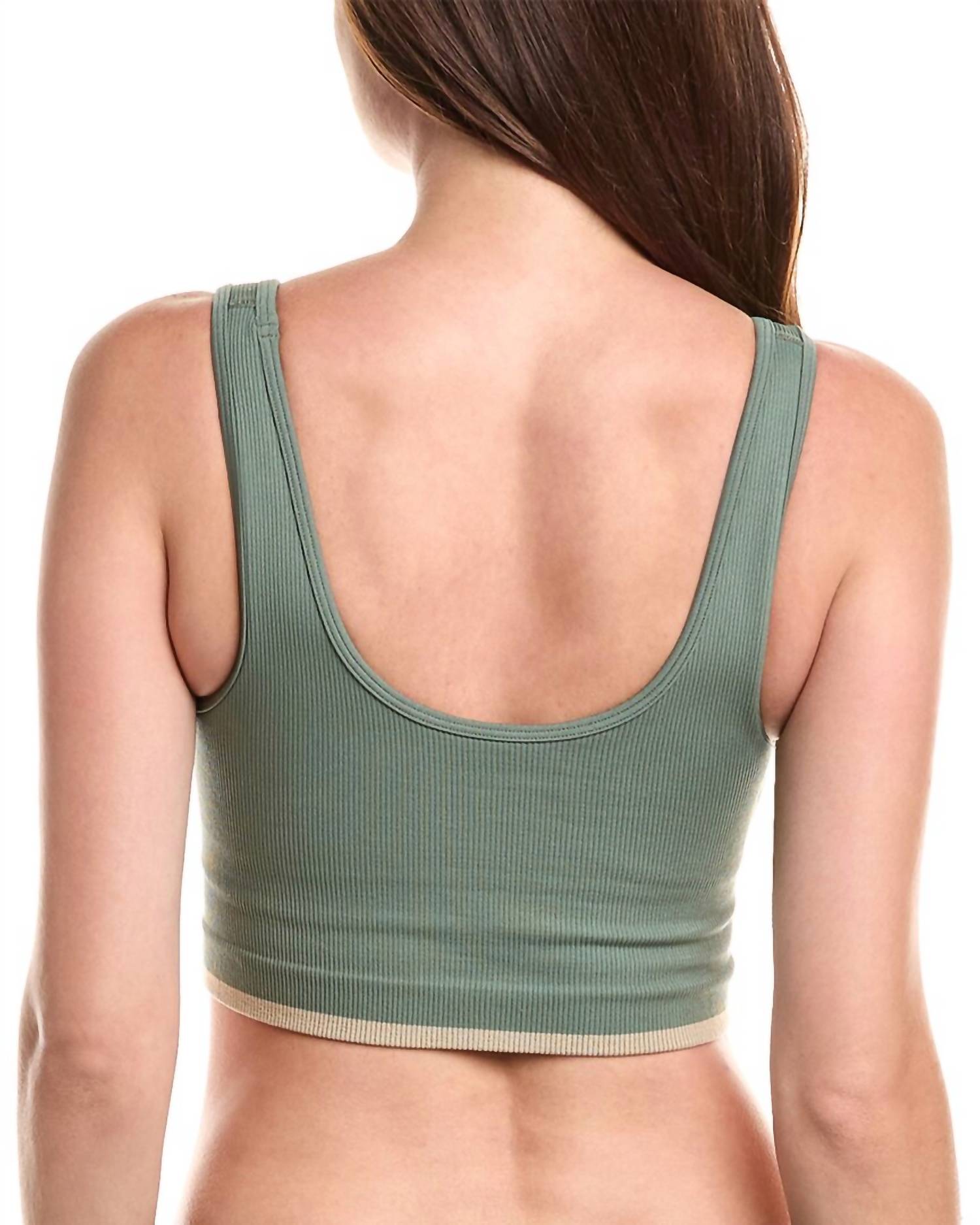 SPIRITUAL GANGSTER Love Longline Bra in agave - women's intimate - detail view