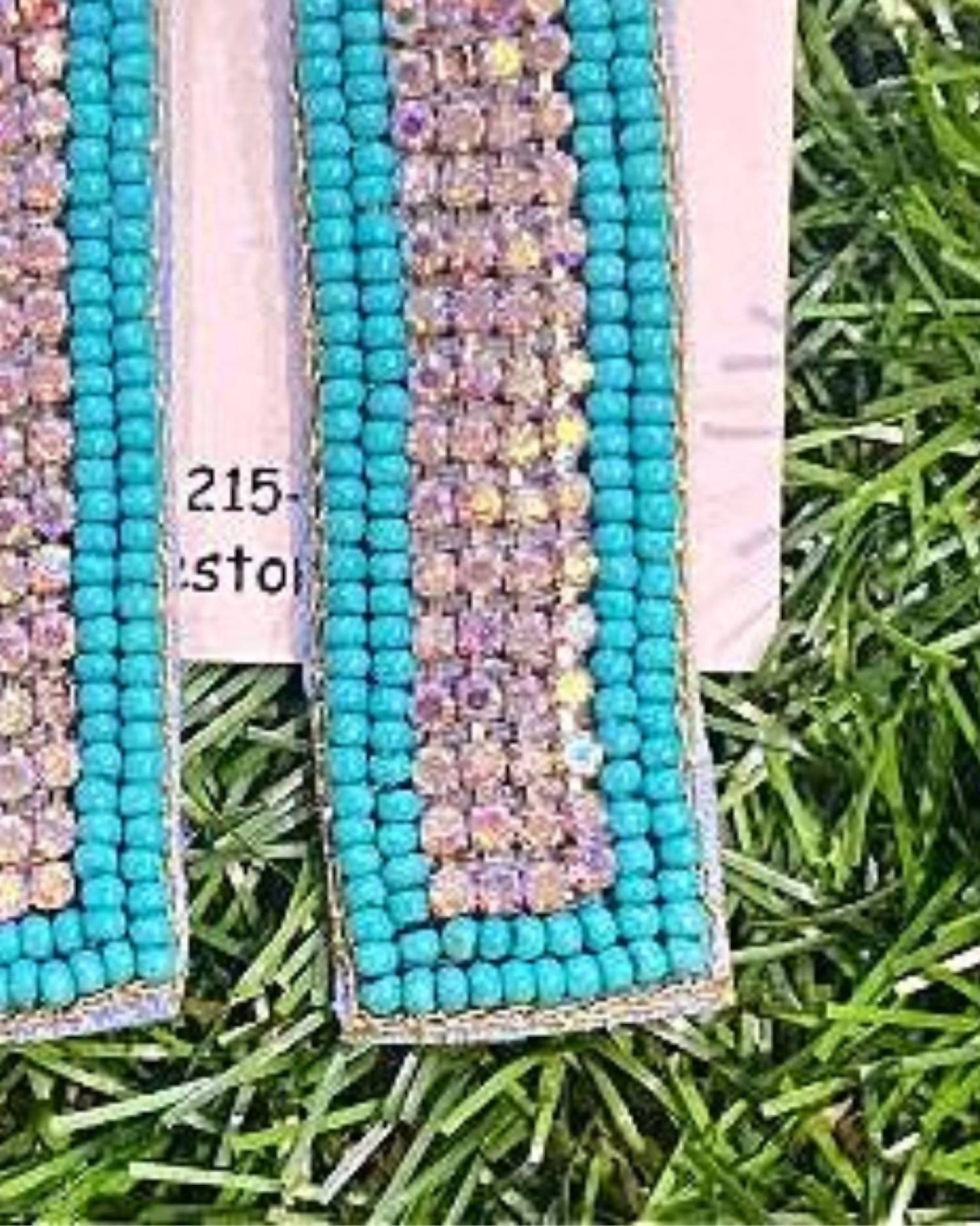 Sophia Collection - Women's Rectangle Seed Bead & Rhinestone Earrings