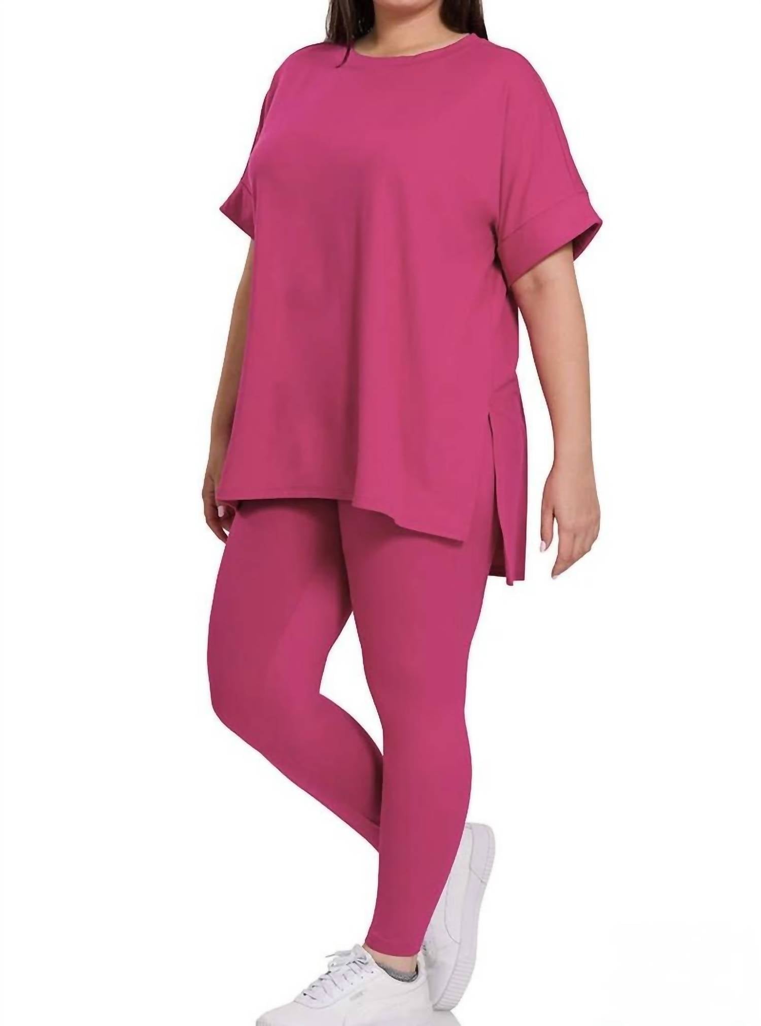 Vanilla Monkey - Buttery Soft Microfiber Tee And Leggings Set Plus