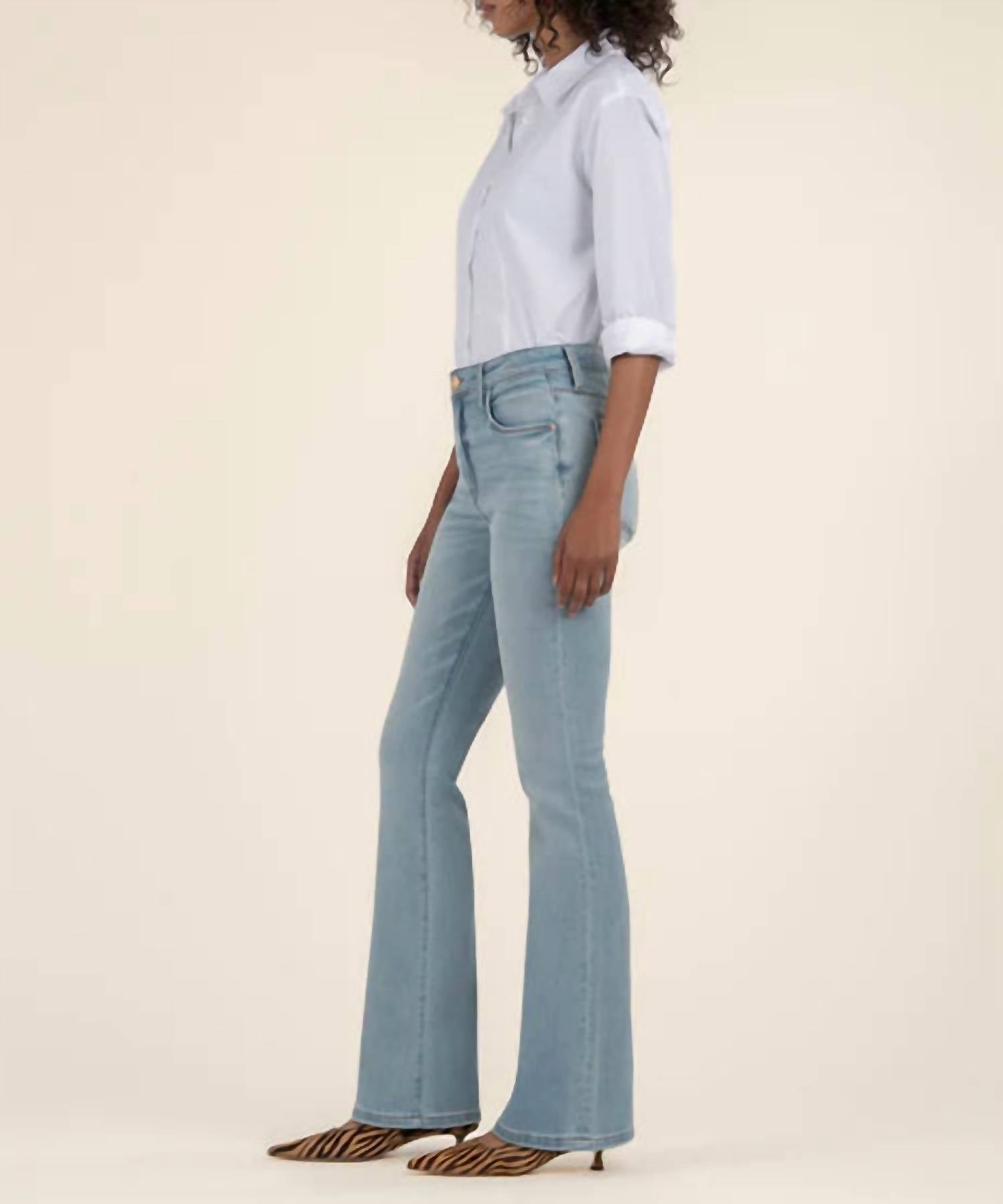 KUT FROM THE KLOTH Ana High Rise Fab Ab Flare Jeans in fun - women's jeans - alternate view
